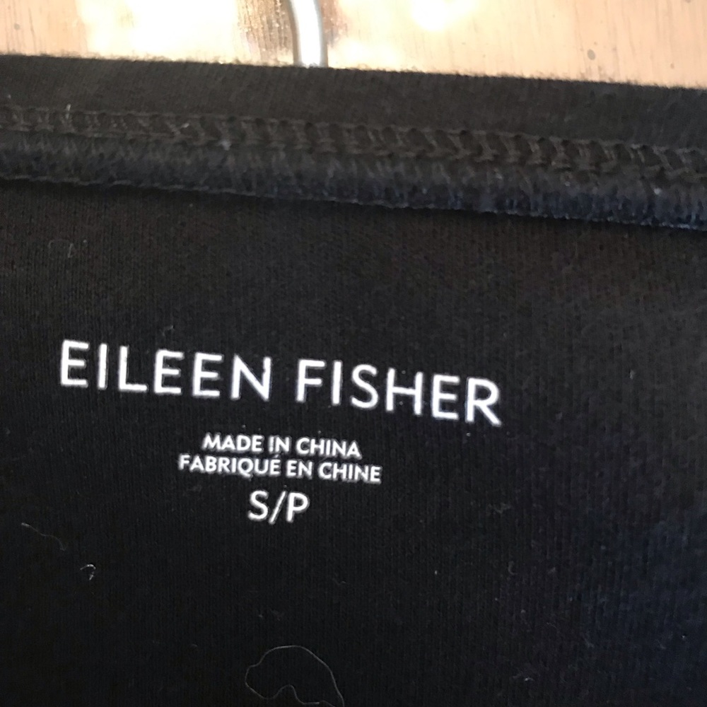 Eileen Fisher Black 3/4 sleeve shirt - Picture 5 of 7